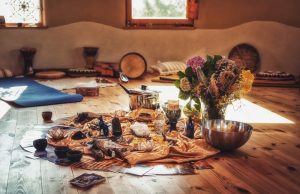 image reflecting ayahuasca ceremony altar